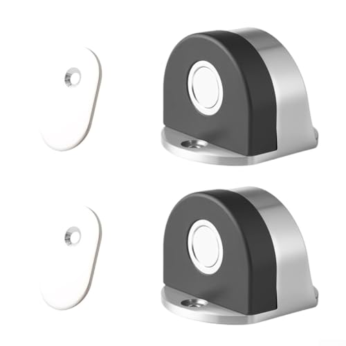 HOHOVYVY Türstopper Aus Edelstahl Selbstklebend Und Verschraubbar Mit Starker Magnetkraft Für Schwere Türen, Bad Oder Küche 2 Stück(silver) von HOHOVYVY