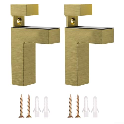 HOHOVYVY Verstellbare Glasregalhalterungen Langlebige Wandhalterungsklemmen Aus Zinklegierung 2 Stück Wandhalter Klammern Für Glas- Und Holzregale(E) von HOHOVYVY