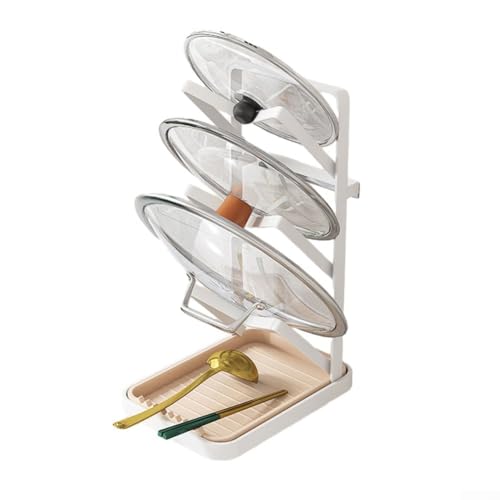 Kitchen Organizer, Spoon Fork Stand, Pot Lid Holder, Tableware Storage Rack (White) von HOHOVYVY