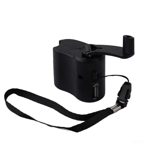 Mini Manueller Generator für USB-Geräte Power Solution für Reisen (schwarz) von HOHOVYVY