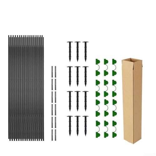 Pflanzenschutz-Gartenreifen-Set mit Fiberglas-Stangen, Verbindungsstücken, Clips und Erdspießen, für Hochbeete, Tunnel und Kletterpflanzenstütze (30 Stück) von HOHOVYVY