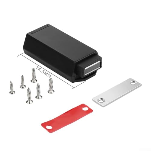 Robuster Magnetriegel für Schränke, Push-to-Open-Design mit Selbstrückprall-Funktionalität (schwarz) von HOHOVYVY
