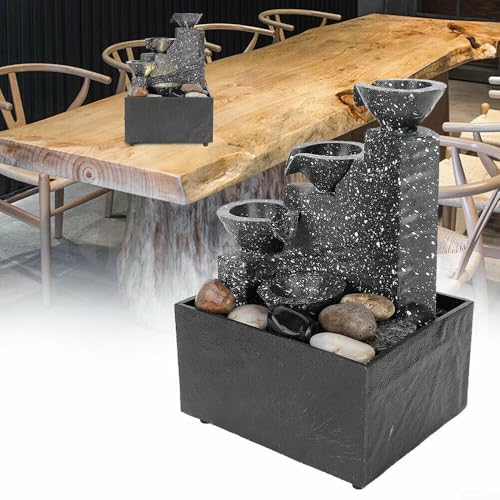 Schlankes Wasserspiel für den Innenbereich mit LED-Lichtern und einzigartigem Design bringen Ruhe in Ihren Wohnraum oder Schreibtisch von HOHOVYVY