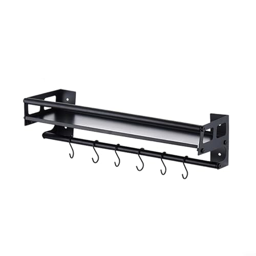 Sicher Und Bequem Und Räumliche Ersparnis Teilname Spice Rack (Black with hook 40cm) von HOHOVYVY