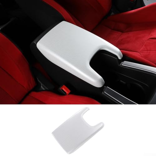 Stilvolle Armlehnenabdeckung aus Kohlefaser für Honda Civic FL5 2022 2025, verschönert den Innenraum (weiß) von HOHOVYVY