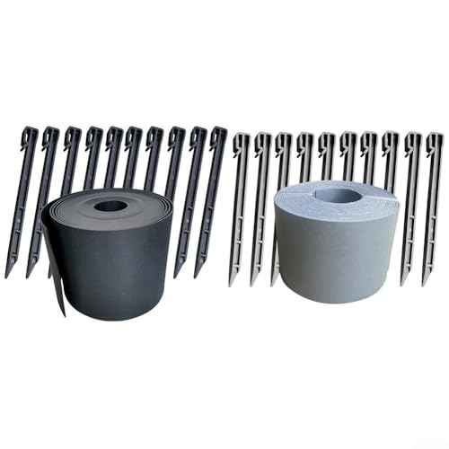 Trennbarriere für Gärten, leichter PE-Isolationsgürtel in einer Höhe von 12 cm x Länge von 10 m, tolle Gartenhilfe (grau) von HOHOVYVY