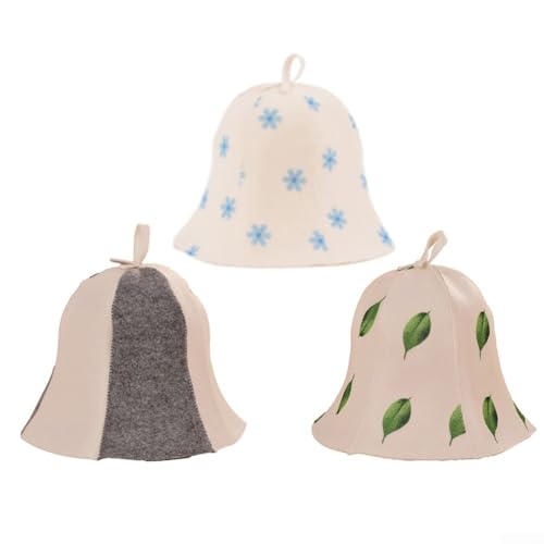 Verdickte Badekappe aus Filz für optimale Wärmespeicherung in Saunen und heißen Quellen (grau und weiß) von HOHOVYVY