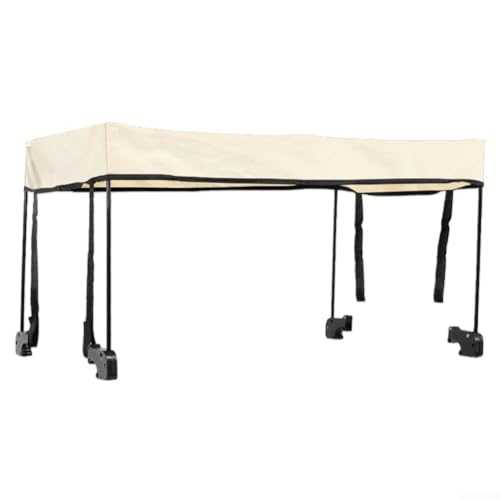 Wagen-Cart-Fahrzeltdach Überdachung Camping-Wagen-Cart-Bedeckung Gartenrollwagen (82 * 51 * 10cm white) von HOHOVYVY