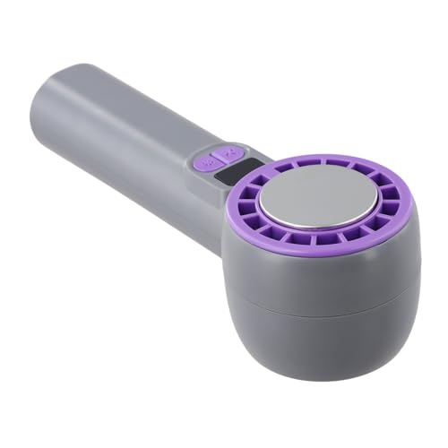 Wiederaufladbarer USB-Handventilator mit 199 Windgeschwindigkeitseinstellungen und digitaler Batterieanzeige (grau-lila) von HOHOVYVY