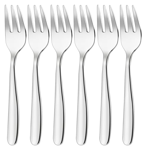 Kuchengabeln, 6 Stück, Dessertgabeln, Edelstahl, 14 cm, Poliert Kuchengabeln, 6 Stück, Dessertgabeln, Edelstahl, 14 cm, Poliert von Hafeehoo
