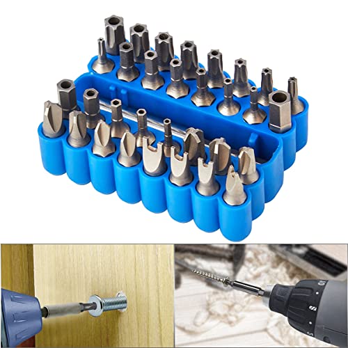 HOHXEN 33-Teiliges Sicherheits-Bit-Set, Manipulationssichere Sicherheitsschraube Hex Bit-Kopf-Set Mit Magnetischem VerläNgerungs-Bit-Halter, 1/4" Metrischer Schraubendreher-Kit - Blau Box HOHXEN 33-Teiliges Sicherheits-Bit-Set, Manipulationssichere Sicherheitsschraube Hex Bit-Kopf-Set Mit Magnetischem VerläNgerungs-Bit-Halter, 1/4" Metrischer Schraubendreher-Kit - Blau Box von HOHXEN