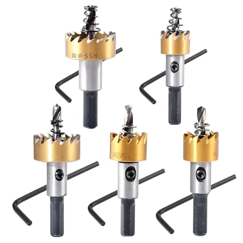 HOHXEN 5-Teiliges Lochsägen-Bohrerset – 16 mm/18,5 mm/20 mm/25 mm/30 mm, M35 Kobalthaltige HSS-Lochsäge mit L-Schlüssel, Bohrer für Stahl, Eisen, Edelstahl, Kupfer, Aluminium, Kunststoff, Holz HOHXEN 5-Teiliges Lochsägen-Bohrerset – 16 mm/18,5 mm/20 mm/25 mm/30 mm, M35 Kobalthaltige HSS-Lochsäge mit L-Schlüssel, Bohrer für Stahl, Eisen, Edelstahl, Kupfer, Aluminium, Kunststoff, Holz von HOHXEN