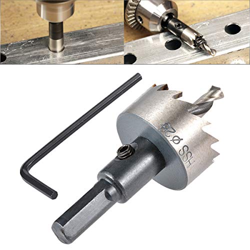 HOHXEN HSS Lochsägebohrer – 28 mm, Hochgeschwindigkeitsstahl-Lochfräser mit Positionierungsbohrer und Sechskantschlüssel für Edelstahl, Metall, Legierungen, Gusseisen, Kupfer, Holz, Aluminium HOHXEN HSS Lochsägebohrer – 28 mm, Hochgeschwindigkeitsstahl-Lochfräser mit Positionierungsbohrer und Sechskantschlüssel für Edelstahl, Metall, Legierungen, Gusseisen, Kupfer, Holz, Aluminium von HOHXEN