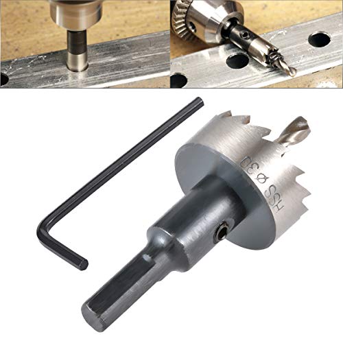 HOHXEN HSS Lochsägebohrer – 30 mm, Hochgeschwindigkeitsstahl-Lochfräser mit Positionierungsbohrer und Sechskantschlüssel für Edelstahl, Metall, Legierungen, Gusseisen, Kupfer, Holz, Aluminium HOHXEN HSS Lochsägebohrer – 30 mm, Hochgeschwindigkeitsstahl-Lochfräser mit Positionierungsbohrer und Sechskantschlüssel für Edelstahl, Metall, Legierungen, Gusseisen, Kupfer, Holz, Aluminium von HOHXEN