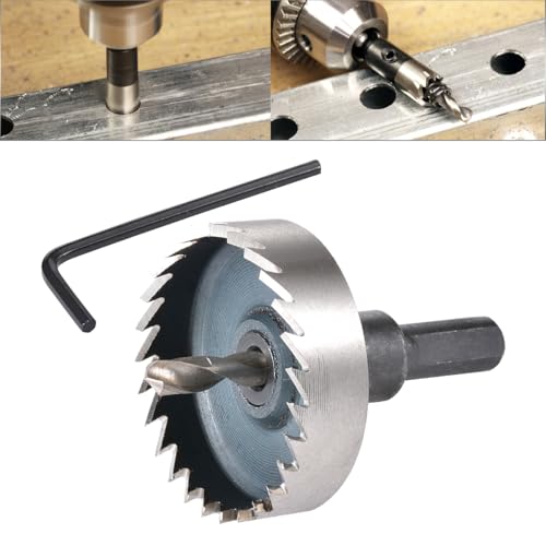 HOHXEN HSS Lochsägebohrer – 55 mm, Hochgeschwindigkeitsstahl-Lochfräser mit Positionierungsbohrer und Sechskantschlüssel für Edelstahl, Metall, Legierungen, Gusseisen, Kupfer, Holz, Aluminium HOHXEN HSS Lochsägebohrer – 55 mm, Hochgeschwindigkeitsstahl-Lochfräser mit Positionierungsbohrer und Sechskantschlüssel für Edelstahl, Metall, Legierungen, Gusseisen, Kupfer, Holz, Aluminium von HOHXEN