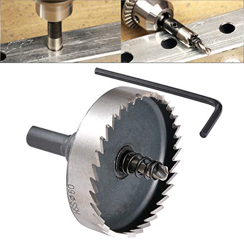 HOHXEN HSS Lochsägebohrer – 60 mm, Hochgeschwindigkeitsstahl-Lochfräser mit Positionierungsbohrer und Sechskantschlüssel für Edelstahl, Metall, Legierungen, Gusseisen, Kupfer, Holz, Aluminium HOHXEN HSS Lochsägebohrer – 60 mm, Hochgeschwindigkeitsstahl-Lochfräser mit Positionierungsbohrer und Sechskantschlüssel für Edelstahl, Metall, Legierungen, Gusseisen, Kupfer, Holz, Aluminium von HOHXEN