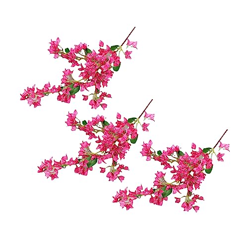 HOHXFYP 3 St¨¹ck K¨¹nstliche Bougainvillea, 47 Zoll Rosarote Lange Bougainvillea Kunstblume, Kletternde Bougainvillea Blume mit Eisendrahtstielen f¨¹r R?ume von HOHXFYP