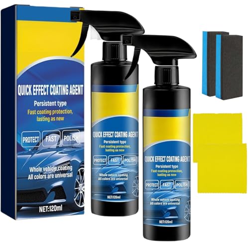 Autobeschichtungsspray, 2025 Neuer Schnellwirkendes Beschichtungsmittel, Auto-Kratz-Wachs-Polierspray Waterless Wash, Einfach zu verwenden, Mehrzweck-Ölfilm-Emulsion Glasreiniger (2) von HOIDOKLY