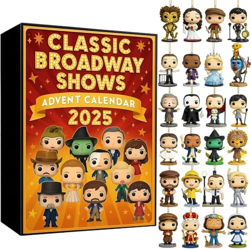 Classic Broadway Shows Adventskalender - Halloween Adventskalender 2025, 24 Tage Countdown Kalender mit ikonischen Musikfiguren Sammlerstücke, Halloween-Geschenke für Broadway-Fans (1 Stück) von HOIDOKLY