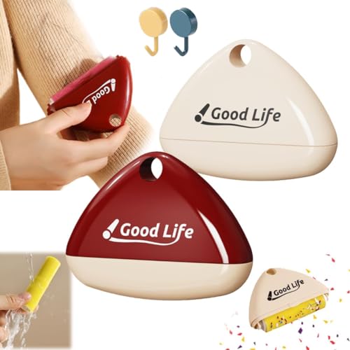 Good Life Fusselroller, Waschbarer Fusselentferner, Tragbarer, Wiederverwendbarer, Klebriger Fusselroller für Tierhaare, Mini Hundekatzen Tierhaarentferner für Kleidung (1Weiß+1Rot) von HOIDOKLY