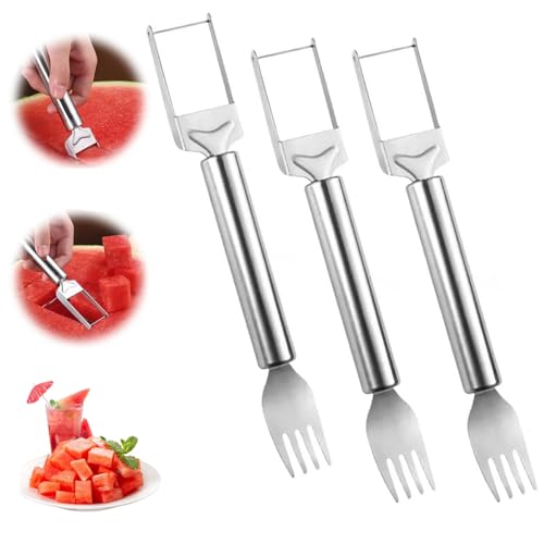 Stainless Obstschneider aus Edelstahl, 2-in-1-Wassermelonen Schneider, Melonenausstecher Tragbarer Melonenschneider Gabelschneider Multifunktionaler Wassermelonenschneider Melonenschneider (3Stück) Stainless Obstschneider aus Edelstahl, 2-in-1-Wassermelonen Schneider, Melonenausstecher Tragbarer Melonenschneider Gabelschneider Multifunktionaler Wassermelonenschneider Melonenschneider (3Stück) von HOIDOKLY