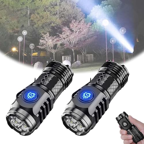 Mini-Taschenlampe mit dreiäugigem Monster, Three-Eyed Monster Mini Flash Super Power Flashlight, Mini LED Taschenlampe LED Aufladbar, Wasserdicht Taktische Handlampe mit 6 Lichtmodi (Black+Black) von HOIDOKLY