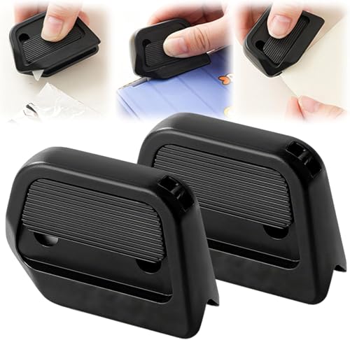 Minimagnet Keramikboxschneider mit Einziehbarer Sicherheitsklinge, 2025 Neues Tragbares Kartonöffnerwerkzeug mit Rechtwinkliger Nut für Zuhause, Büro und Bastelarbeiten (Schwarz-2PCS) von HOIDOKLY