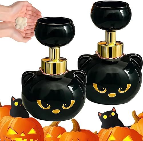 Niedlicher Katzenpfoten-Schaumseifenspender, Katzenpfotenabdruckseife, Katzenseifenspender erzeugt Pfotenförmige Blasen, schäumende Handspender, Katzenpfotenabdruckseifen, Pumpflasche, schwarze von HOIDOKLY