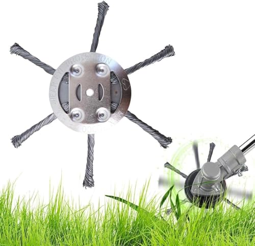 2025 Neues Upgrade Stahldraht Rasentrimmerkopf, 6 Zoll Universal Steel Draht Weed Trimmer Head, Schnur Trimmer Ersatzkopf für Elektrische Batteriebetriebene Schnurschnur Trimmer (1, 6 Blade) von HOIDOKLY