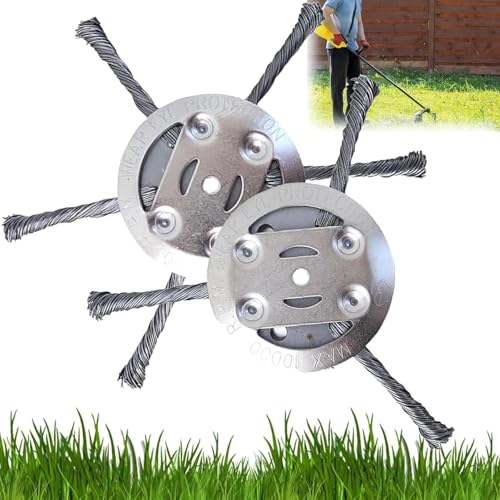 2025 Neues Upgrade Stahldraht Rasentrimmerkopf, 6 Zoll Universal Steel Draht Weed Trimmer Head, Schnur Trimmer Ersatzkopf für Elektrische Batteriebetriebene Schnurschnur Trimmer (2, 3 Blade) von HOIDOKLY