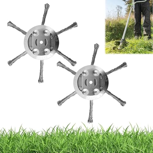 2025 Neues Upgrade Stahldraht Rasentrimmerkopf, 6 Zoll Universal Steel Draht Weed Trimmer Head, Schnur Trimmer Ersatzkopf für Elektrische Batteriebetriebene Schnurschnur Trimmer (2, 6 Blade) von HOIDOKLY