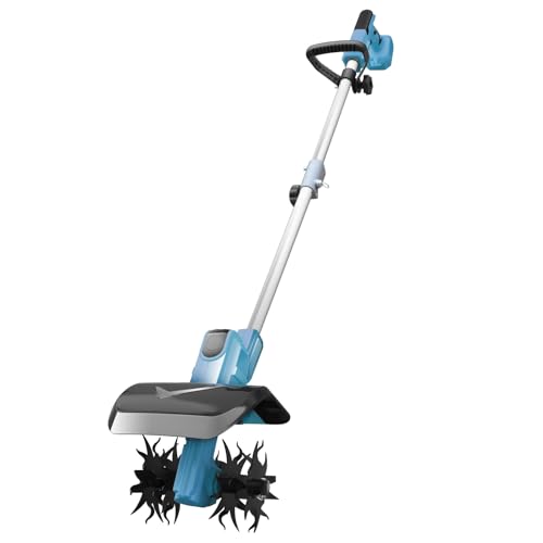 Akku-Bodenhacke und Kultivator, Akku Gartenfräse für Maki-t Akku 18V, Motorhacke mit 20cm Arbeitsbreite,15 cm Arbeitstiefe, Akku Bodenhacke für Bodenbearbeitung (Akku Nicht Enthält) von HOIIME