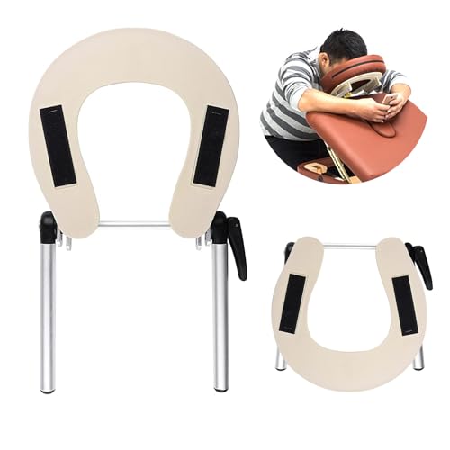 1 Stück Aluminium Massagetisch Gesicht Wiege Deluxe, Gesicht Raum Halter, verstellbare Kopfstütze Wiege für Massagetische von HOINCO