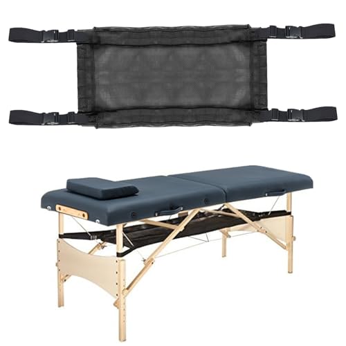HOINCO Massage Porta Regal Hängematte, Massage Tisch Zubehör Extra große unter Schreibtisch Lagerung Mesh-Tasche für Kissen, Laken、Bolster und Zubehör, schafft mehr Platz unter Ihrem Tisch (Schwarz) von HOINCO