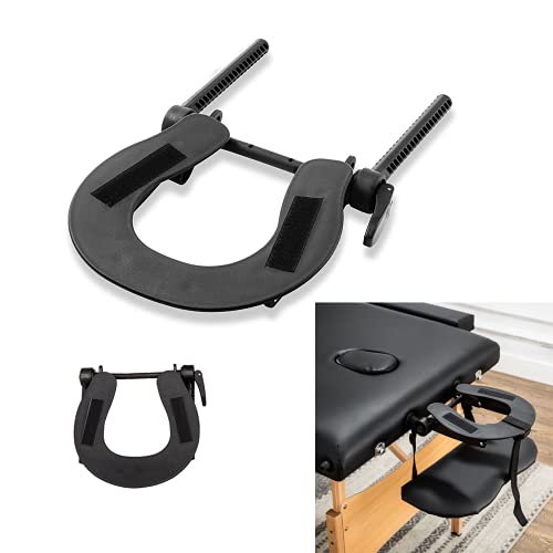 Verstellbare Kopfstütze Massagezubehör Kopfteil,HOINCO Massageliege Gesichtswiege Deluxe, Gesichtsraumhalter, verstellbare Kopfstützenwiege für Massageliegen (schwarz) von HOINCO