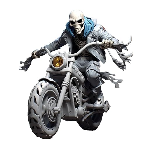 HOJIOESRD Beeindruckende Dekoration, Coole Skelett Ornamente für einen modischen und modernen Touch aus Harz Acryl Figuren für Halloween, Motorrad von HOJIOESRD