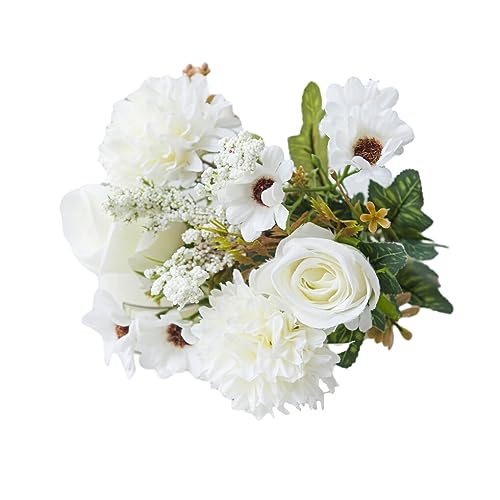 HOJIOESRD Elegante künstliche Blumen für einen Hauch von Schönheit im Innen oder Außenbereich. Künstliche Herbstblumen, dekorative Seidenblumen, Weiß von HOJIOESRD