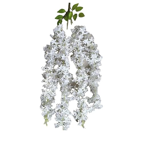 HOJIOESRD Hochwertige künstliche Glyzinien Blumendekoration für drinnen oder draußen, wartungsarme ABS Kunstblumen für Hochzeit, Weiss, 1 Packung von HOJIOESRD