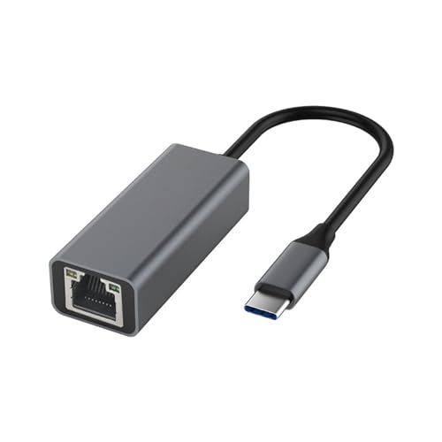 HOJIOESRD Laptop Typ C zu Netzwerk Ports, Nahtloser Gigabit Ethernet Zugriff und Unterstützung für mehrere Systeme ohne Treiber, Typ c (grau) von HOJIOESRD