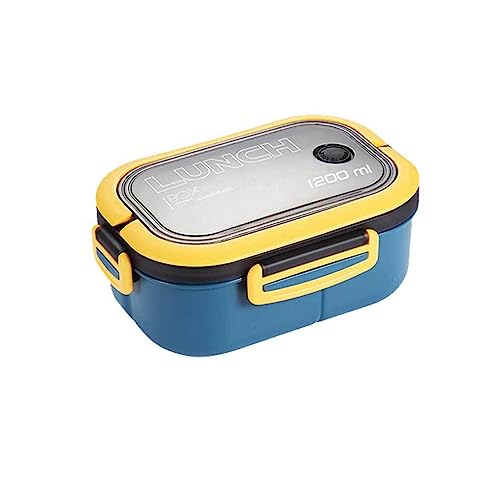 HOJIOESRD Lunch Box Double Layer Food Isolierter Aufbewahrungsbehälter Bento Multifunktions PP Mikrowellenofen Boxen für Reisen im Freien, Blau von HOJIOESRD