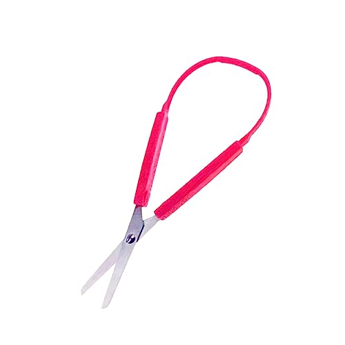 HOJIOESRD Sicherheits Scherengriff Stabile Adaptive Schreibwarenschere aus Edelstahl DIY Bastelwerkzeug Papierschere für Kinder Erwachsene, Rot von HOJIOESRD