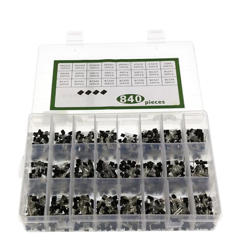 HOJIOESRD Transistor TO 92 Elektrolytkondensator Sortiment Set, 24 Werte Box, Transistoren Set, Elektronik Set von HOJIOESRD