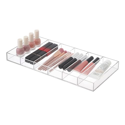 HOJKMA Aufbewahrungsbox für Brillen, 6-Slot Acryl Klarheit Sonnenbrillen Brillenorganizer Verdickter Brillenbox Schmuckkasten Brillenständer Tablett für Uhren Ketten, Brillen, Kosmetika, Lesebrillen von HOJKMA