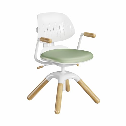 HOKO Kinderdrehstuhl ergonomisch höhenverstellbar – Kinderstuhl mit neigbarer Rückenlehne & Sitzfläche, 360° drehbar, Schreibtischstuhl für Kinder & Jugendliche (Grün,LEVI) von HOKO