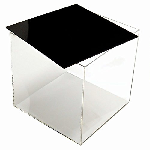 HOKU Holzhäuser Kunststofftechnik Acrylbox mit Deckel/Boden in schwarz Grösse : 30x30x30 cm Würfel, Acryl/Acrylglas-Behälter .mit 5 transparenten Seiten Glasklar Ein Produkt aus Deutschland. von HOKU Holzhäuser Kunststofftechnik