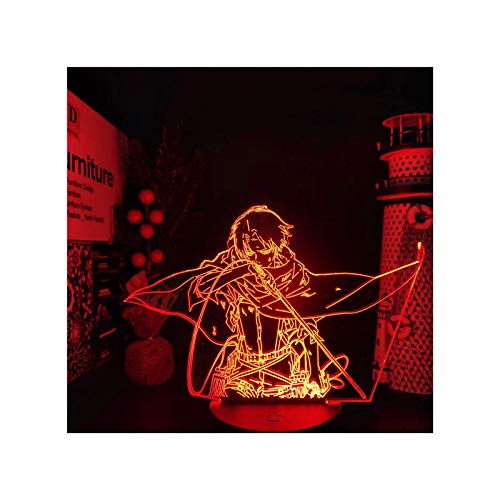 QQAAMZ Anime Attack On Titan Led-lampe 3d-acryl Für Zuhause Raumdekoration Licht Cool Kid Kinder Geschenk Captain Levi Ackerman Figur Nachtlicht von QQAAMZ