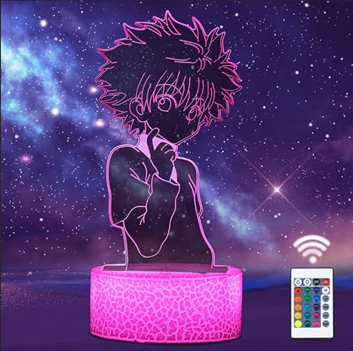 QQAAMZ 3d-lampe Anime Hunter X Hunter Kinder Schreibtischlampe Kreative Beleuchtung Für Zuhause Usb-lampe 16 Farben Bar Paar Party Nachtlichter Als Geschenk Für Familie Und Freunde von QQAAMZ