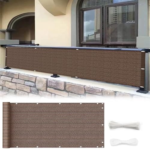 Balkon Sichtschutz Balkonabdeckung 70 x 600 cm Blickdichte Windschutz Privatsphäre Balkonumspannung Balkonverkleidung mit Kabelbinder Ohne Bohren für Gartenanlagen, Camping, Braun Balkon Sichtschutz Balkonabdeckung 70 x 600 cm Blickdichte Windschutz Privatsphäre Balkonumspannung Balkonverkleidung mit Kabelbinder Ohne Bohren für Gartenanlagen, Camping, Braun von HOKXUAN