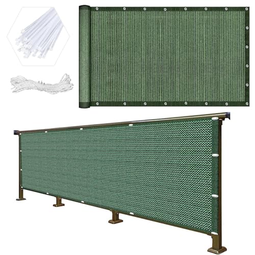 Balkon Sichtschutz Balkonumspannungen 140 x 240 cm Uv-Schutz Windschutz Sonnenschutz Balkonumspannungen Sonnenschutz mit Kabelbinder Ohne Bohren für Balkongeländer, Terrasse, Dunkelgrün Balkon Sichtschutz Balkonumspannungen 140 x 240 cm Uv-Schutz Windschutz Sonnenschutz Balkonumspannungen Sonnenschutz mit Kabelbinder Ohne Bohren für Balkongeländer, Terrasse, Dunkelgrün von HOKXUAN