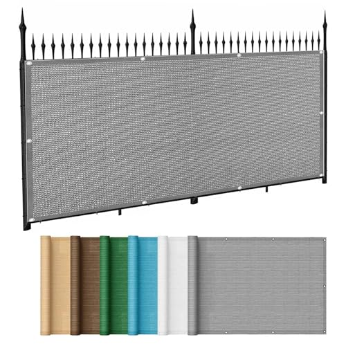 Balkon Sichtschutz Ohne Bohren 80 x 150 cm Wind- Und Uv-Schutz Balkonabdeckung Balkonverkleidung mit Kabelbinder Ohne Bohren für Balkon Garten, Grau von HOKXUAN